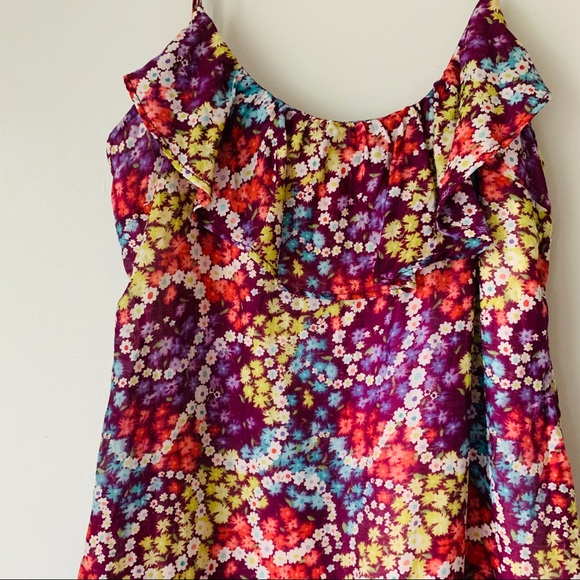 Ella Moss Colorful Floral Print Tank Ruffle Dress - Picture 2 of 5